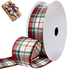 2.5 Inch x 22 Yards, Christmas Tartan Plaid Ribbon