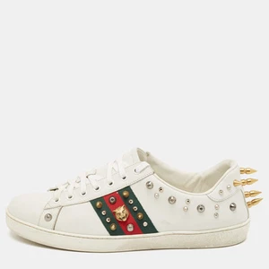 Baskets Gucci cuir blanc cloutées accents as taille 43