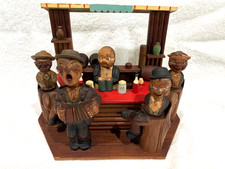 1950'S ANRI ITALIAN HAND CARVED BAR SCENE WITH ACCESSORIES