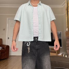 Custom/altered boxy cropped short sleeve shirt