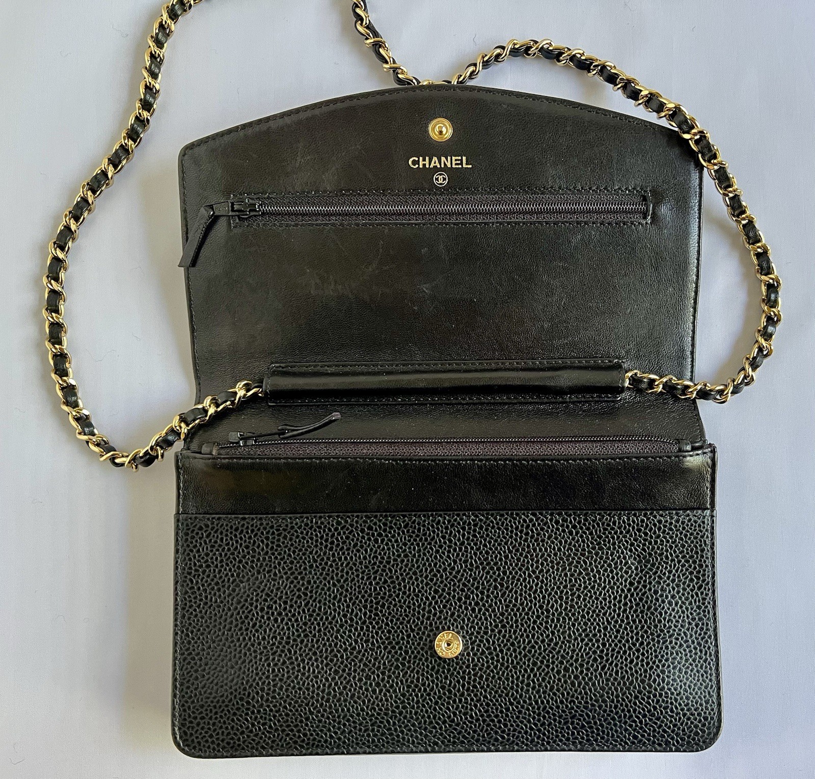 Chanel Mini Rectangular Flap Bag Black Caviar Gol… - image 3