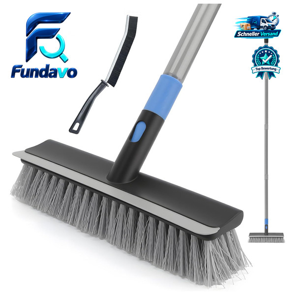 Schrubber Mit Stiel 142 Cm 2-In-1 SchabbüRste Boden-ScheuerbüRste FüR Fliesen-image