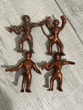 1950's Atomic Age Vintage Ajax Archer Hard Plastic Spaceman Bronze Set of 4