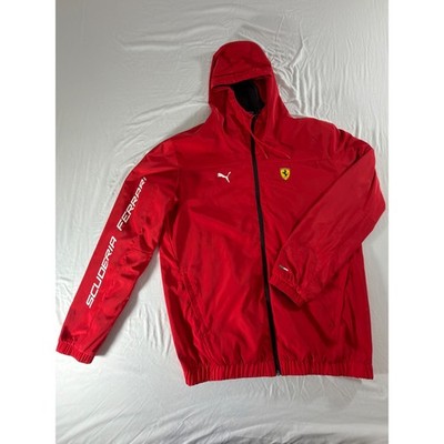 Puma Scuderia Ferrari Windbreaker Jacket Mens Large Red Excellent Racing F1