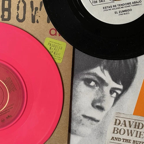 David Bowie Hallo Spaceboy Pink  + Buzz Zumbido 7” Vinyl