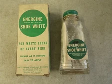 Vintage Energine Shoe White Cummer Co. Sterling Drug Inc Bottle And Box