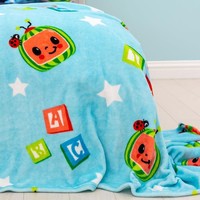 Cocomelon Freunde Decke Kinder Weich Fleece ÜBerwurf Blau - 100Cm X 150Cm