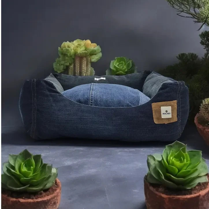 Copertura Totale Rimovibile Cuccia Eldorado 50x80 cm in Denim Vintage – Reversib