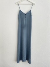 Reformation Nona Dress - 100% Silk Blue Slip Cami Maxi Dress - Size S