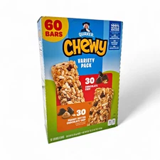 Quaker Chewy Granola Bars Chocolate Chip + Peanut Butter Chocolate Chip 60 Count