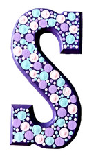 Dot Painted Wood Letter-S