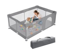 Play Yard with Storage Bag, 71"x50" Gray
