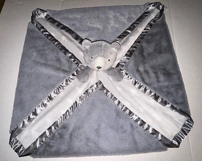 CLOUD ISLAND LARGE GRAY BEAR TREES SECURITY BLANKET LOVEY E4