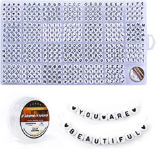 1400 Pcs Letter Beads, 4X7 Mm Acrylic Beads, Beads for Jewelry Making, Beads for