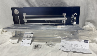 Grohe Essentials Cube 23 5/8'' Multi-Towel Rack, Brand New 40512001 Chrome In