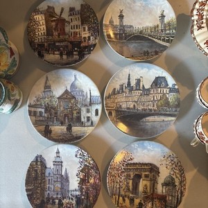 Limoges Paris Plates Set of 6 8.5” French Porcelain Decor