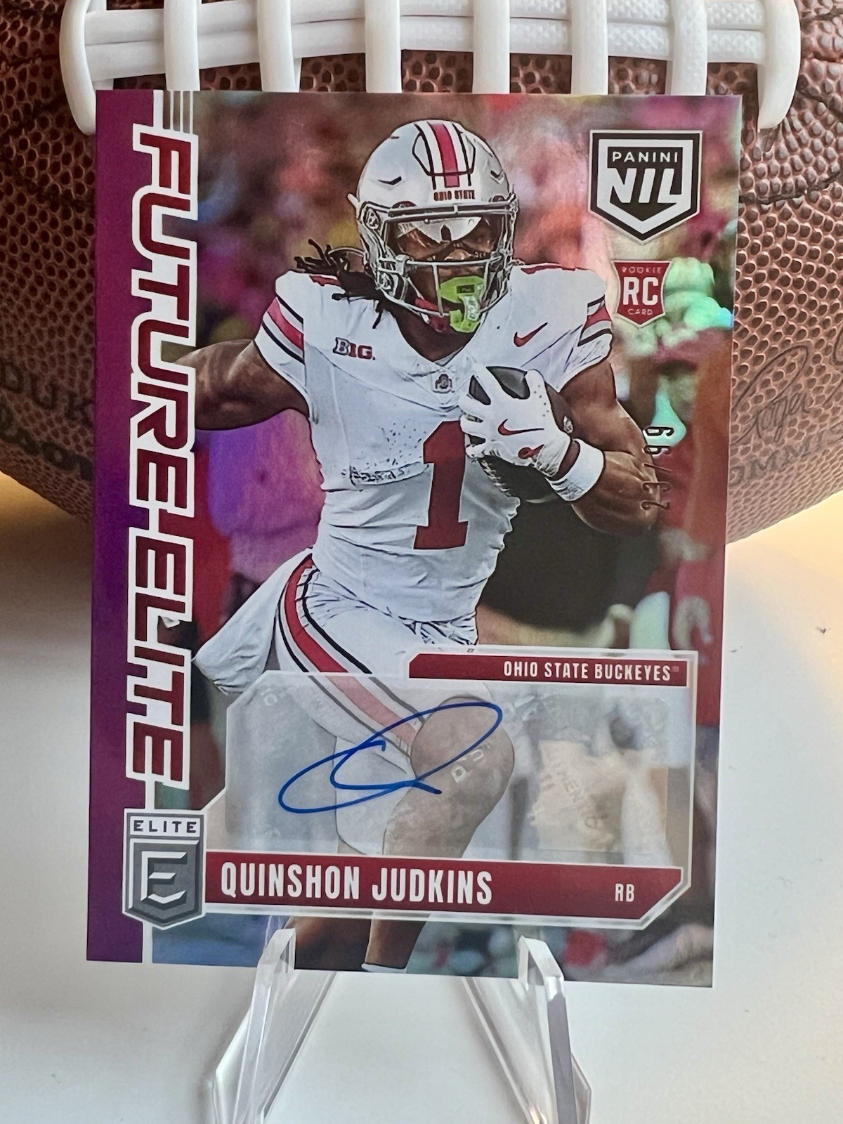 2025 Panini Elite Quinshon Judkins Future Elite Auto /99 Rookie (RC) #FE-QJS