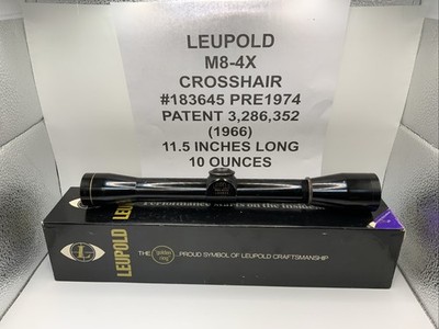 Vintage Leupold M8-4x, Arched Logo With crosshair , Pre 1974 With Box # 183645