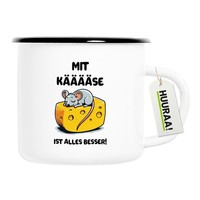 Emaille Tasse Mit KäSe Ist Alles Besser Maus Geschenkidee Mit KäSe Ist Alles Bes