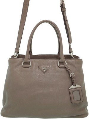 Prada Borsa Vitello Daino Argilla Gray