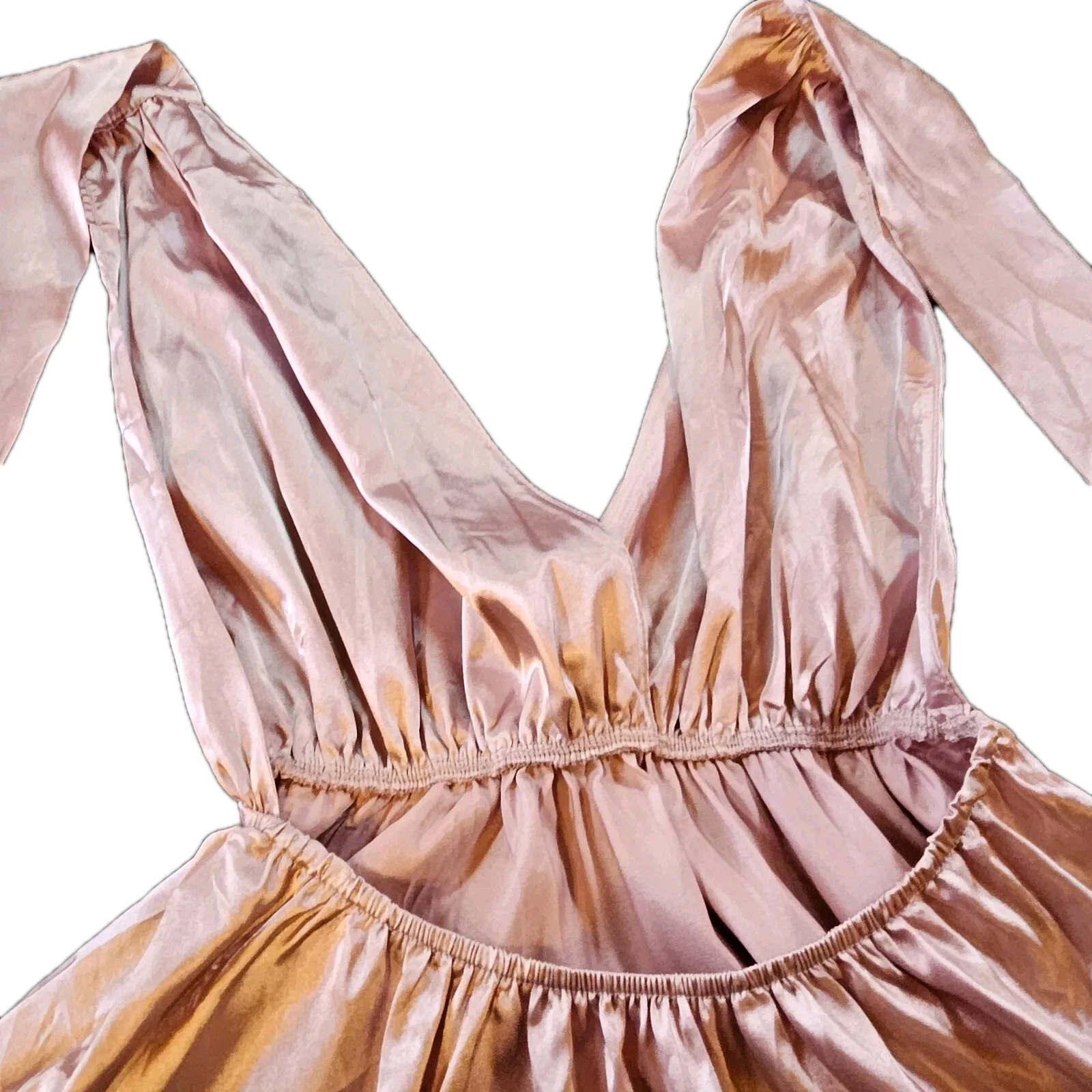 VALENTINO Abito donna tg m A Line scollo a V senza maniche corto mini blush convertibile