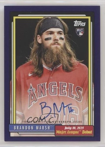 2022 Archives 1992 Topps MLB Debut Purple /150 Brandon Marsh Rookie Auto RC v9t