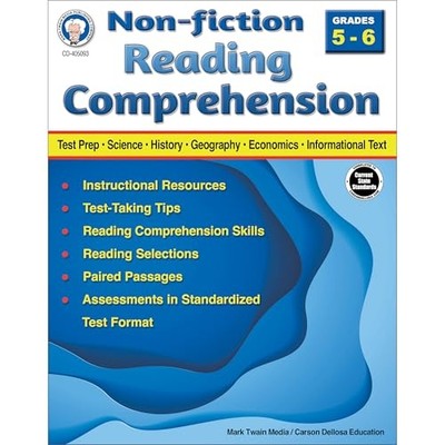 Nonfiction Reading Comprehension Workbook, Grades 5-6 -  NEW Schyrlet Camero 202