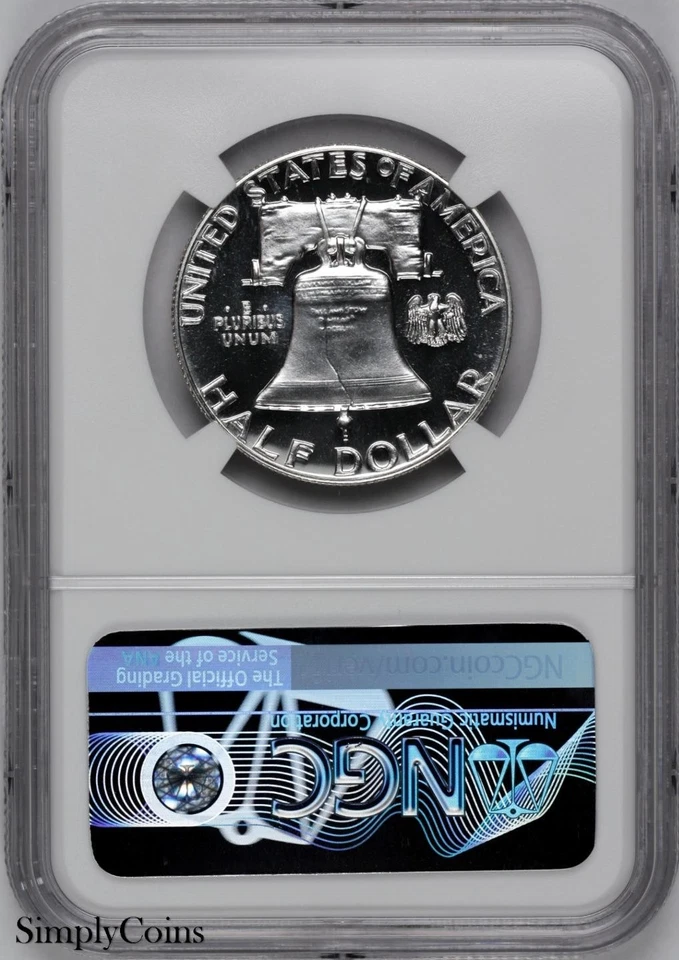 Medio dólar Franklin 1958 NGC PF67 prueba de camafeo cámara Pr67 plata Foto 2 de 2