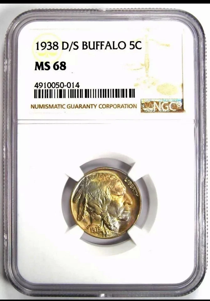 1938 D/S Buffalo Nickel MS 68 Great Luster,  Beautiful Toning  - Image 3 of 4