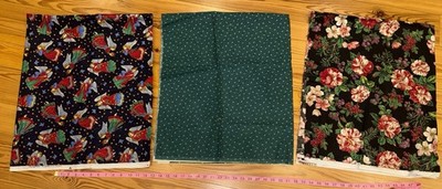 VTG LOT OF 3 CHRISTMAS QUILT COTTON FABRICS--4 YARDS--CONCORD, CRANSTON, SPRINGS