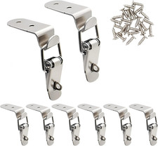 8 Pcs Stainless Steel 90 Degree Spring Toggle Lock with Clasp Buckle Latch and M