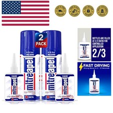 CA Glue with Activator 2 x1.7oz-2 x 6.7flozInstant Bond Professional Cyanoacr...
