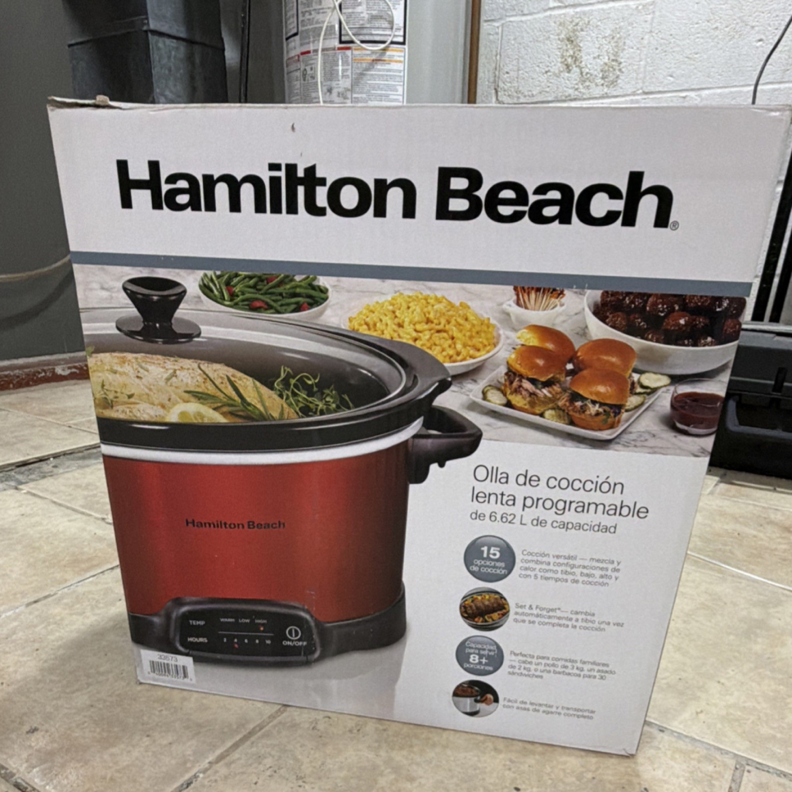 Hamilton Beach 7 Qt Programmable Slow Cooker Red/Black Stoneware