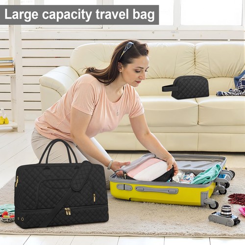 Extra Large Travel Duffle Bag, Weekender Bag for Women with Shoe Compartment,... - Picture 6 of 7