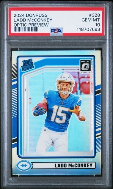 2024 PANINI DONRUSS LADD MCCONKEY OPTIC PREVIEW RATED ROOKIE PSA 10 #328