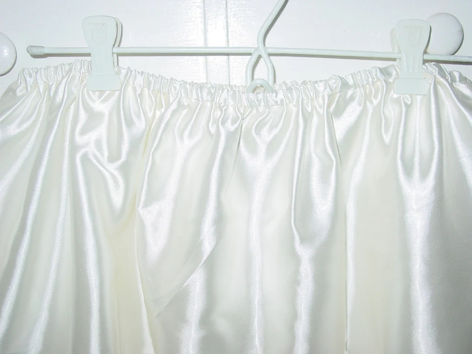 Off White Cream Satin Half Slip Leopard Trim 28"-54" Sissy-XXL 1X 2X NEW - Изображение 2 из 3