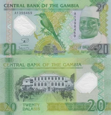 Gambia 20 Dalasi (2014) - Carmine Bee Eater/Polymer, p30a, B230a UNC