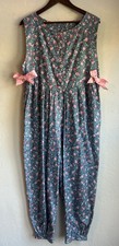 Vintage Cottagecore Romper Jumpsuit M L Whimsical Pastel Prairie Floral Dainty
