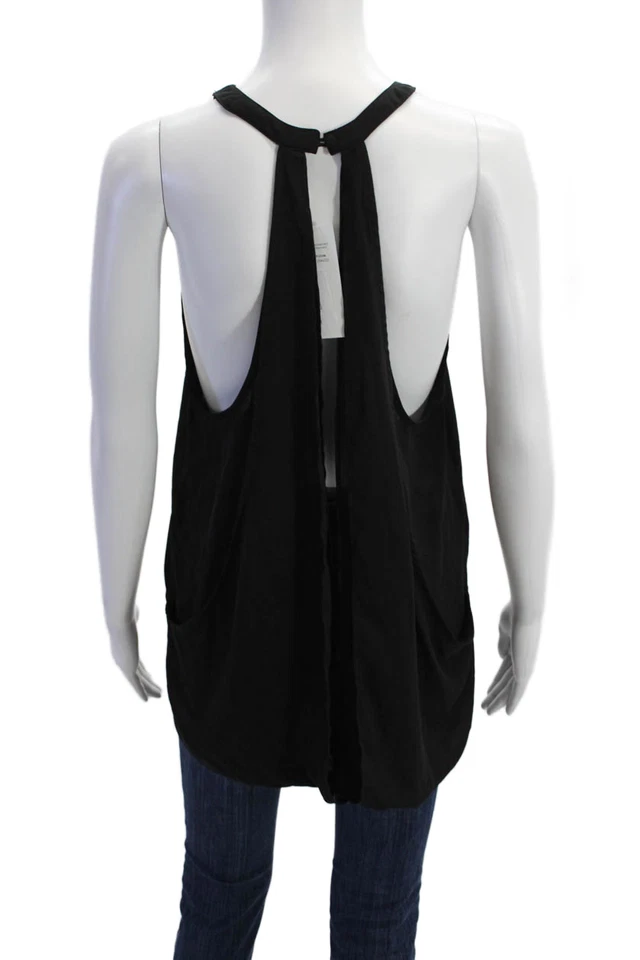 Blusa sin mangas BB Dakota para mujer cuello alto negra talla L Foto 3 de 4