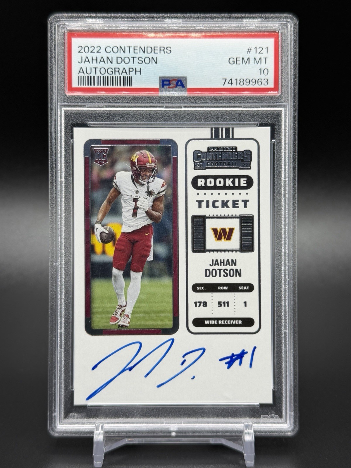 2022 Panini Contenders - Rookie Ticket Auto Jahan Dotson #121 PSA 10 💎