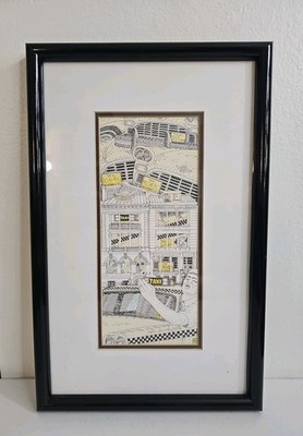 John Suchy Signed 3D Pop Art NYC Taxi Cab Scene 1988 Framed Limited Edition 