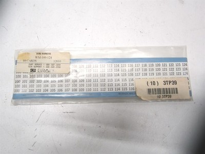 Brady (WM-100-124) Preprinted Consecutively Numbered Wire Marker - Lot of 10
