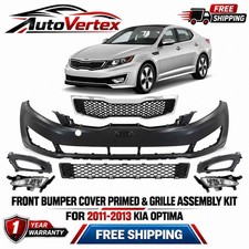 Front Bumper Cover Primed Grille Assembly Kit For 2011-2013 Kia Optima Front Bumper Cover Primed Grille Assembly Kit For 2011-2013 Kia Optima