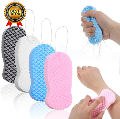 4 PCS Magic Exfoliating Sponge Dead Skin Remover, 3D Magic Exfoliating Bath Spon