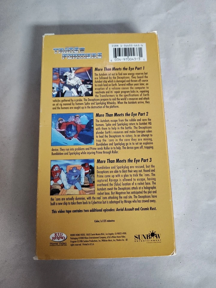 Transformers VHS (2000) Rhino Video "More Than Meets The Eye" Blockbuster VIDEO - Image 4 of 4