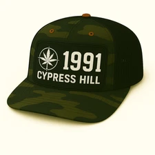 Cypress Hill 1991 Hat, Removable Metal Patch, Snapback