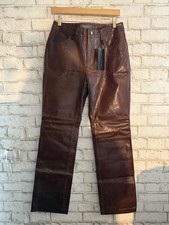 NWT Leather Boot Cut Pants GAP Vintage Y2K Brown NEW WMN  s 8 32x30