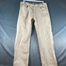 Frye and Co. Men's Jeans Size 34x32 Beige Straight Leg Casual Denim Cotton Blend