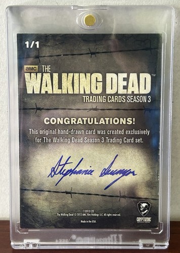 The Walking Dead 2013 Trading Cards Hand Drawn Artist Signed Sketch Card By S.S - Picture 5 of 18