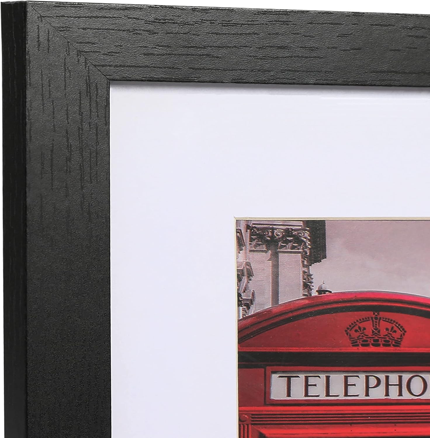 PEALSN 11x14 Picture Frame Set of 6, Display Pictures 8x10 Black Woodgrain 